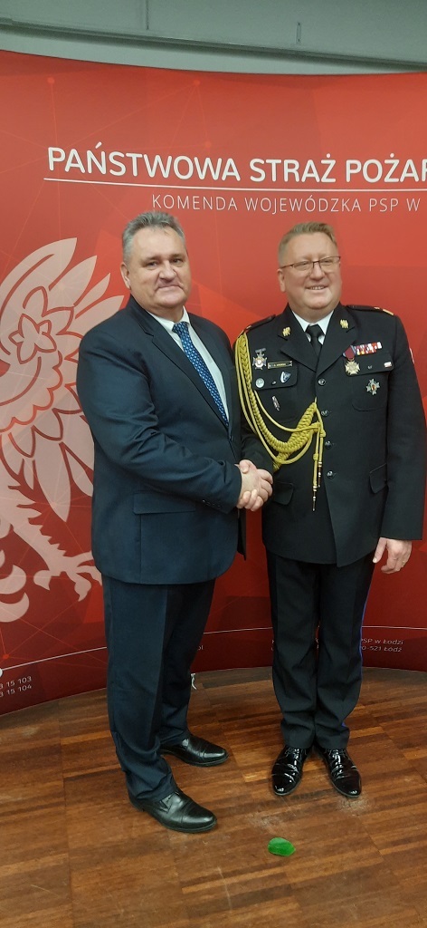 Prezes Okręgu Łódzkiego ZOR RP na uroczystości przekazania obowiązków Łódzkiego Komendanta Wojewódzkiego PSP w Łodzi