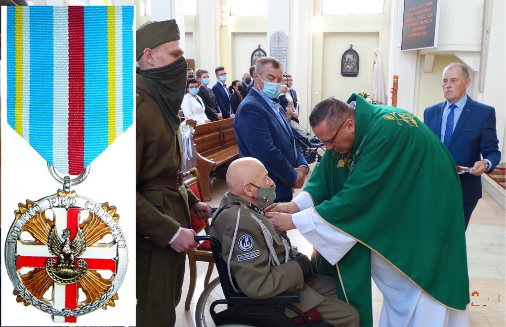 Medal  Milito  Pro  Christo dla kpt. Jana Kowalczysa  - żołnierza Armii Krajowej i  Sybiraka