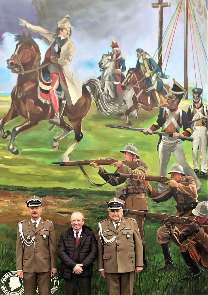 ZOR RP na odsłonięciu muralu historycznego w Szkole Podstawowej im. Tadeusza Kościuszko w Cygance k. Mińska Mazowieckiego
