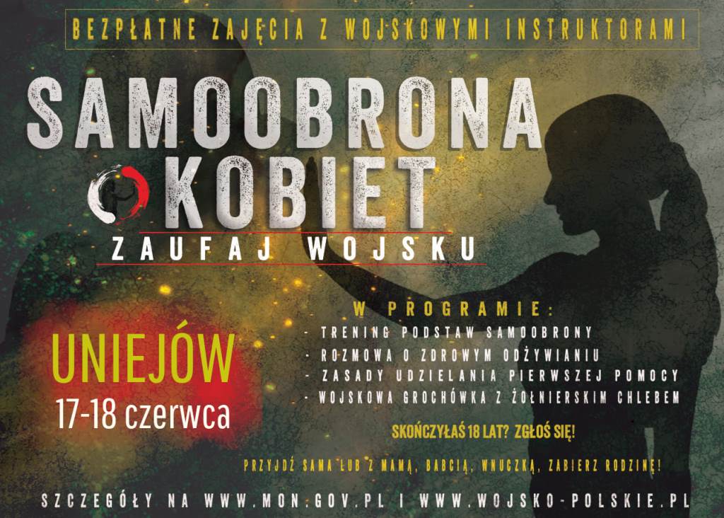 „Samoobrona kobiet – zaufaj wojsku”– trwają zapisy na bezpłatne treningi  w Uniejowie